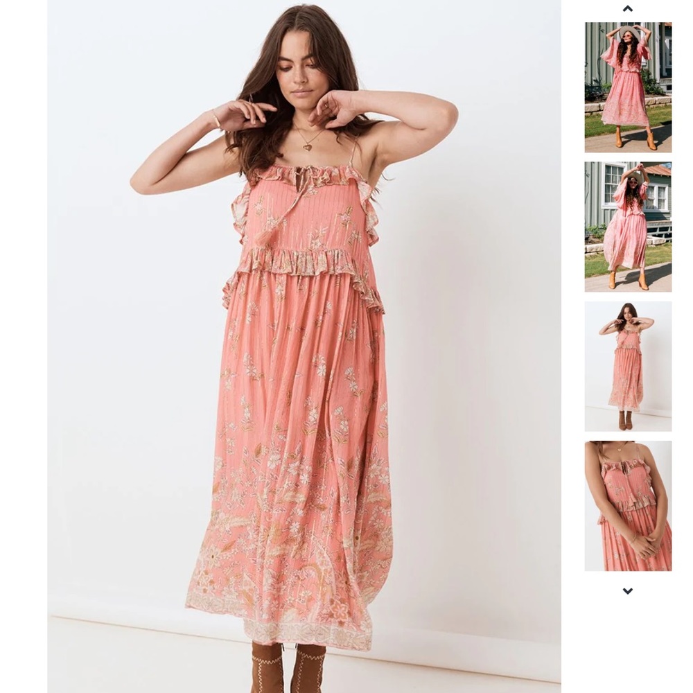Spell Hendrix Strappy Maxi Dress Dusty Pink